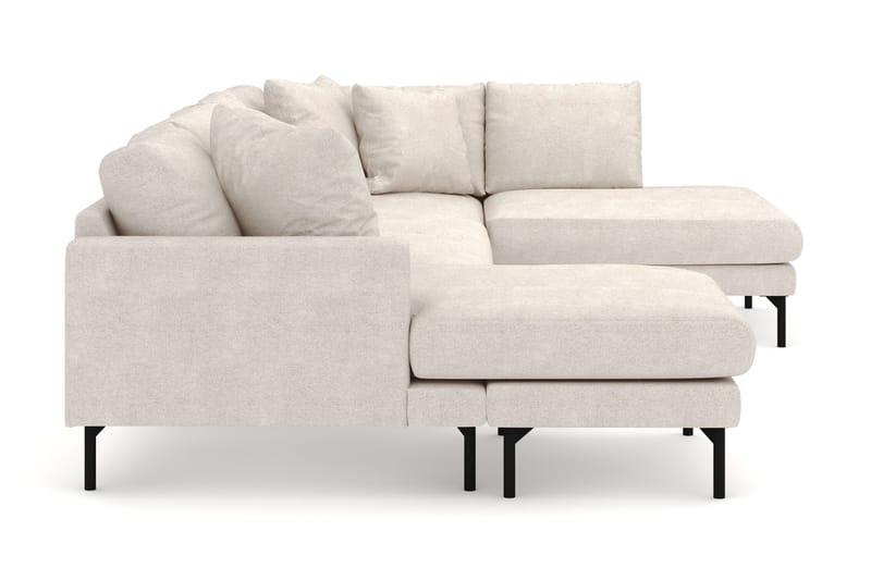 Menard 4-sits Högervänd Stor U-formad Djup Soffa med Divan och Schäslong i Tyg - Beige - Möbler - Soffa - U-soffa