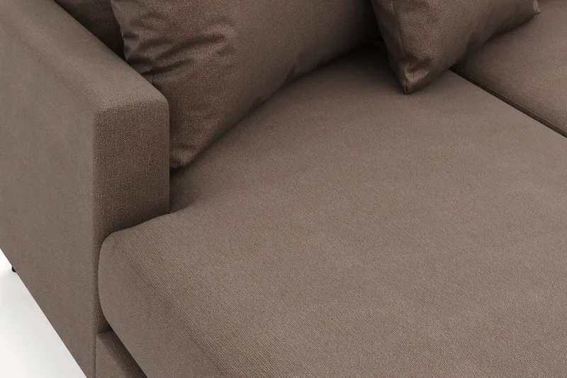 Menard 4-sits Högervänd U-formad Soffa med Divan och Schäslong i Tyg - Brun - Möbler - Soffa - U-soffa