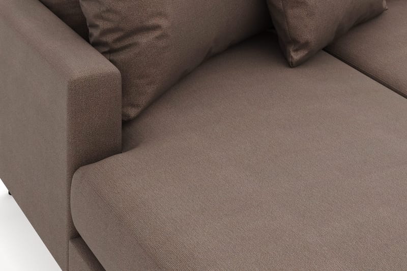 Menard 4-sits Högervänd Stor U-formad Djup Soffa med Divan och Schäslong i Tyg - Brun - Möbler - Soffa - U-soffa