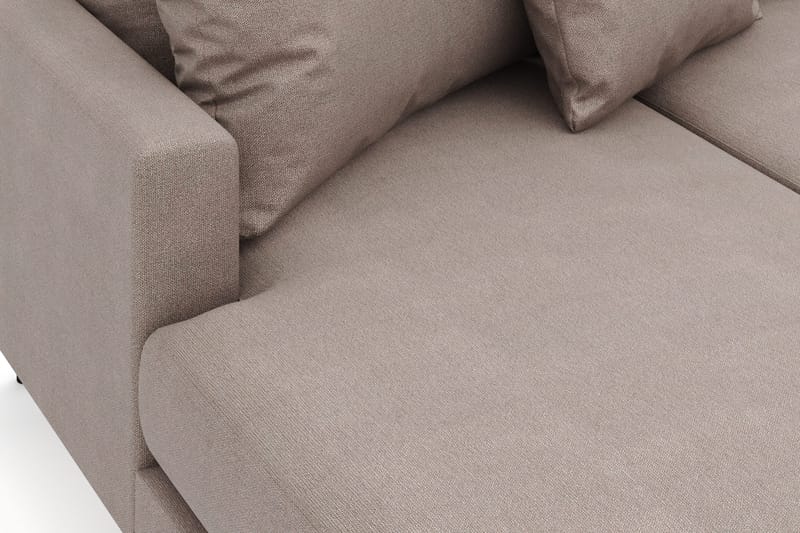 Menard 4-sits Högervänd U-formad Soffa med Divan och Schäslong i Tyg - Brun - Möbler - Soffa - U-soffa