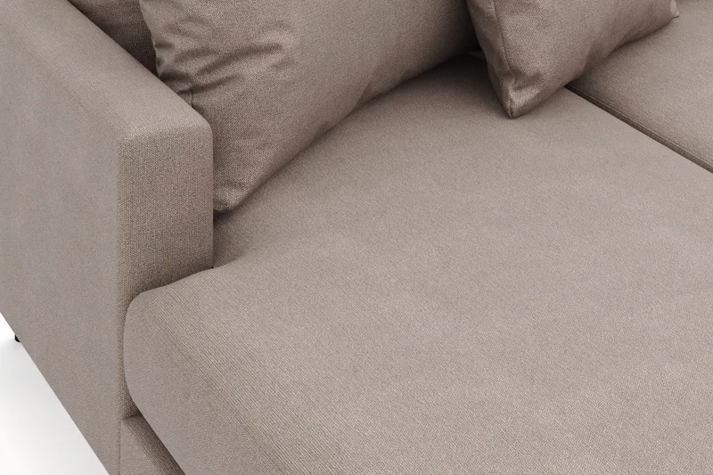 Menard 4-sits Högervänd Stor U-formad Djup Soffa med Divan och Schäslong i Tyg - Brun - Möbler - Soffa - U-soffa