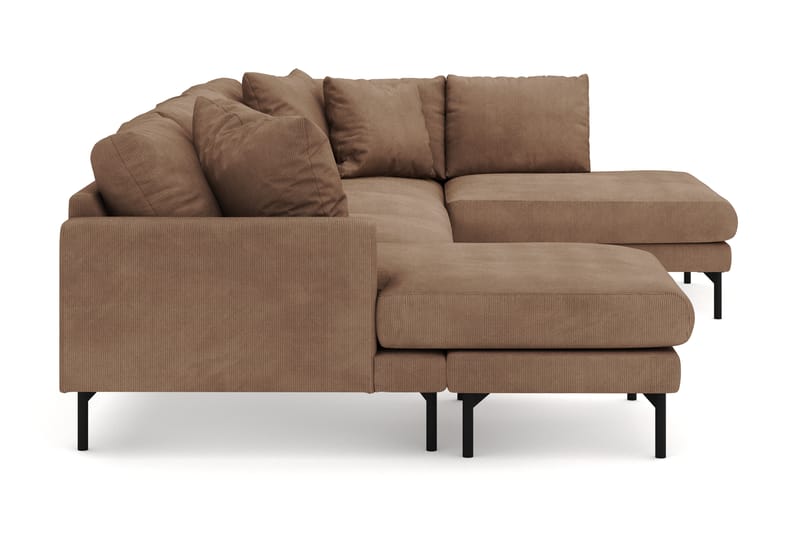 Menard 4-sits Högervänd U-formad Soffa med Divan och Schäslong i Manchester - Brun - Möbler - Soffa - U-soffa