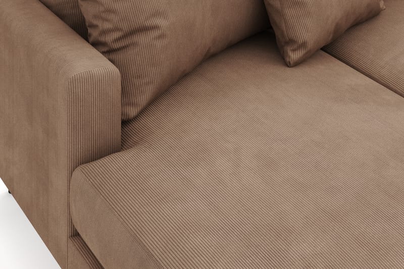Menard 4-sits Högervänd U-formad Soffa med Divan och Schäslong i Manchester - Brun - Möbler - Soffa - U-soffa