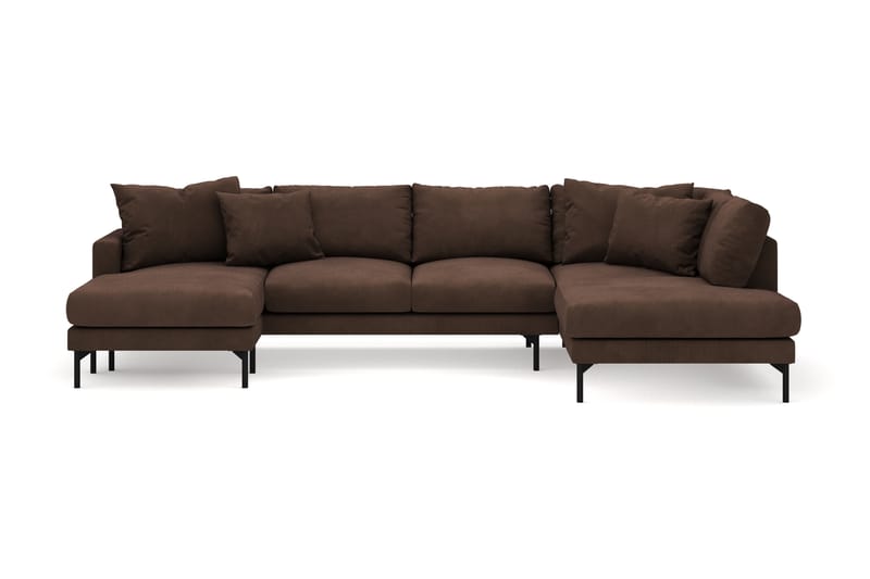 Menard 4-sits Högervänd U-formad Soffa med Divan och Schäslong i Manchester - Brun - Möbler - Soffa - U-soffa