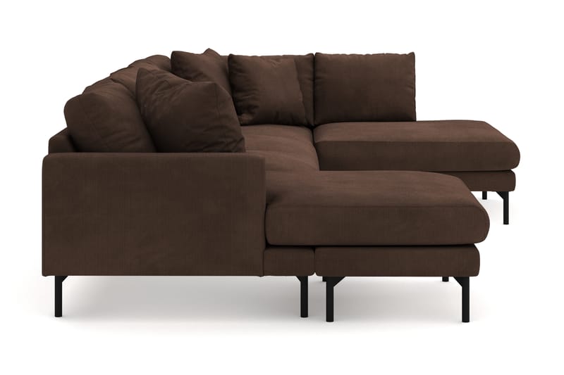 Menard 4-sits Högervänd U-formad Soffa med Divan och Schäslong i Manchester - Brun - Möbler - Soffa - U-soffa