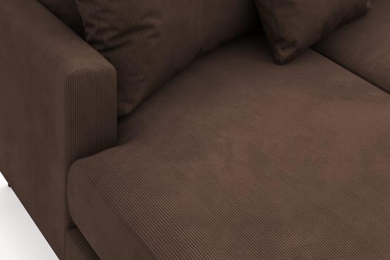 Menard 4-sits Högervänd U-formad Soffa med Divan och Schäslong i Manchester - Brun - Möbler - Soffa - U-soffa
