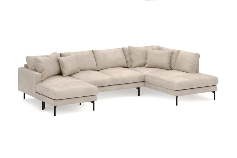 Menard 4-sits Högervänd U-formad Soffa med Divan och Schäslong i Manchester - Greige - Möbler - Soffa - U-soffa