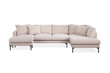 Menard 4-sits Högervänd U-formad Soffa med Divan och Schäslong i Sammet