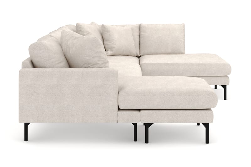 Menard 4-sits Högervänd U-formad Soffa med Divan och Schäslong i Tyg - Beige - Möbler - Soffa - U-soffa