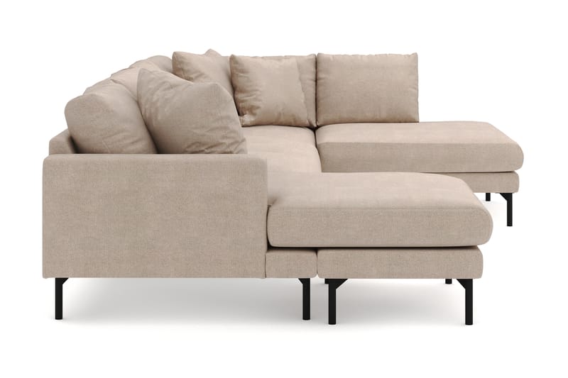 Menard 4-sits Högervänd U-formad Soffa med Divan och Schäslong i Tyg - Beige - Möbler - Soffa - U-soffa