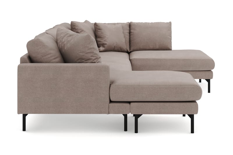 Menard 4-sits Högervänd U-formad Soffa med Divan och Schäslong i Tyg - Brun - Möbler - Soffa - U-soffa