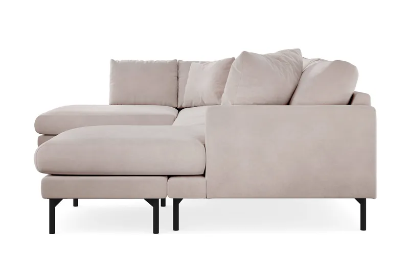 Menard 4-sits Vänstervänd Stor U-formad Djup Large Soffa med Divan och Schäslong i Sammet - Beige - Möbler - Soffa - Sammetssoffa