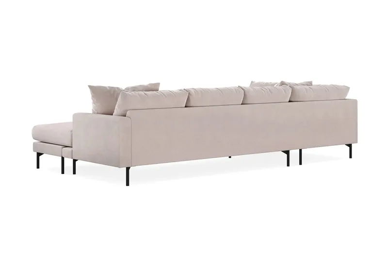 Menard 4-sits Vänstervänd Stor U-formad Djup Large Soffa med Divan och Schäslong i Sammet - Beige - Möbler - Soffa - Sammetssoffa