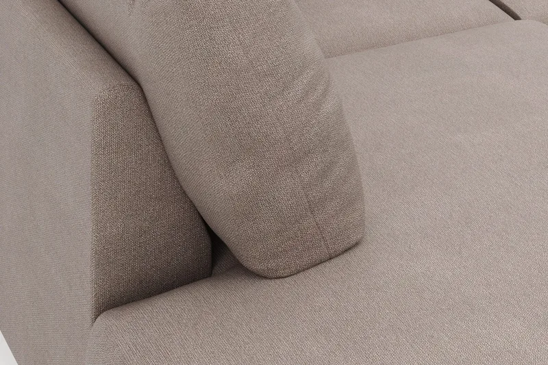 Menard 4-sits Vänstervänd Stor U-formad Djup Large Soffa med Divan och Schäslong i Tyg - Brun - Möbler - Soffa - U-soffa