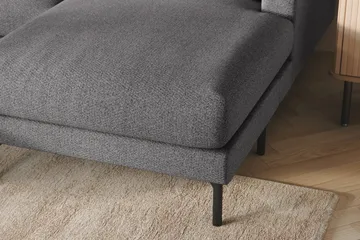 Menard 4-sits Vänstervänd Stor U-formad Djup Soffa med Divan och Schäslong i Tyg - Mörkgrå - Möbler - Soffa - U-soffa
