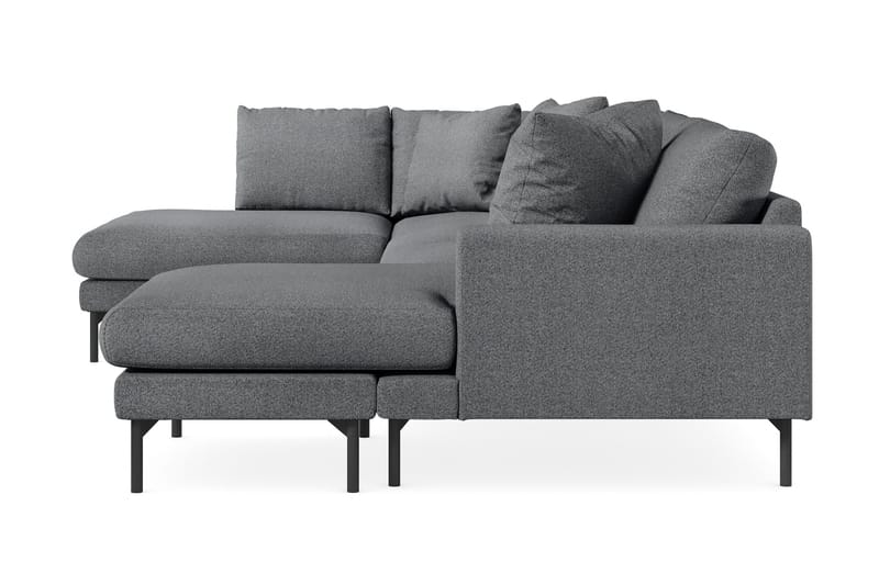 Menard 4-sits Vänstervänd Stor U-formad Djup Soffa med Divan och Schäslong i Tyg - Mörkgrå - Möbler - Soffa - U-soffa