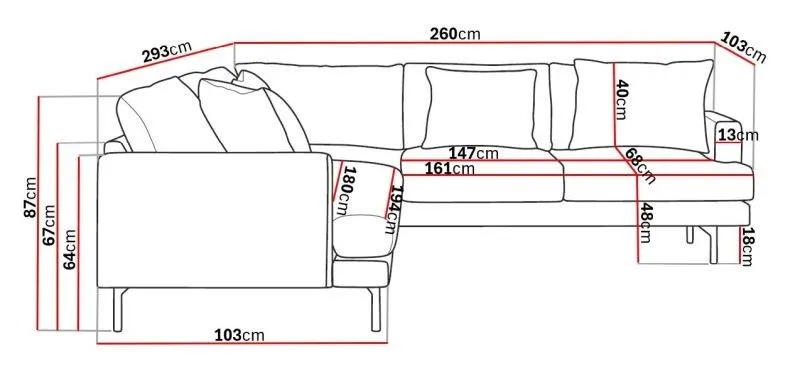 Menard 6-sits Högervänd L-formad Hörnsoffa i Manchester - Brun - Möbler - Soffa - Hörnsoffa