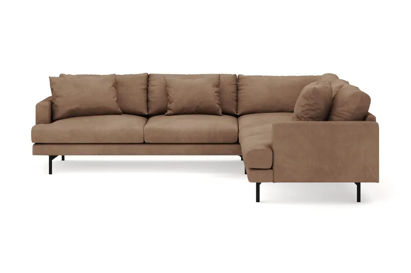 Menard 6-sits Högervänd L-formad Hörnsoffa i Manchester - Brun - Möbler - Soffa - Hörnsoffa