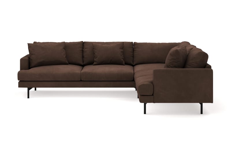 Menard 6-sits Högervänd L-formad Hörnsoffa i Manchester - Brun - Möbler - Soffa - Hörnsoffa