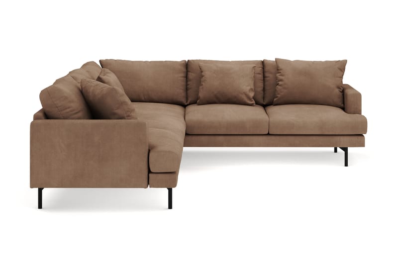 Menard 6-sits Högervänd L-formad Hörnsoffa i Manchester - Brun - Möbler - Soffa - Hörnsoffa