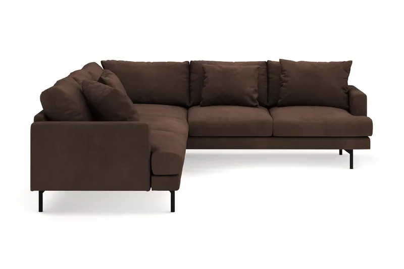 Menard 6-sits Högervänd L-formad Hörnsoffa i Manchester - Brun - Möbler - Soffa - Hörnsoffa