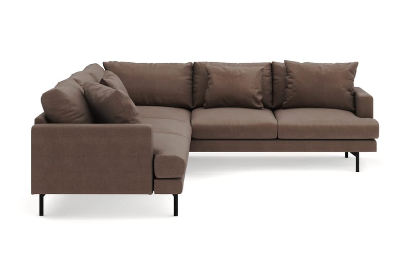 Menard 6-sits Högervänd L-formad Hörnsoffa i Tyg - Brun - Möbler - Soffa - Hörnsoffa