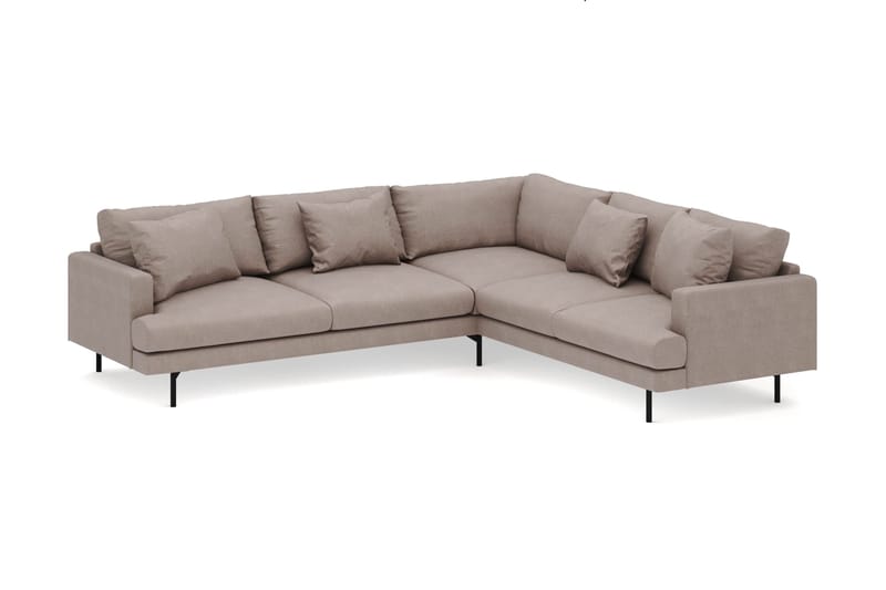 Menard 6-sits Högervänd L-formad Hörnsoffa i Tyg - Brun - Möbler - Soffa - Hörnsoffa