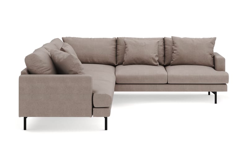 Menard 6-sits Högervänd L-formad Hörnsoffa i Tyg - Brun - Möbler - Soffa - Hörnsoffa