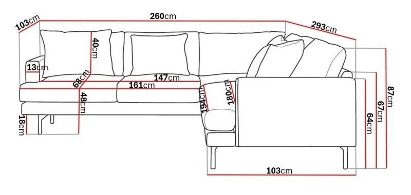 Menard 6-sits Vänstervänd L-formad Hörnsoffa i Manchester - Brun - Möbler - Soffa - Hörnsoffa