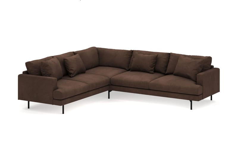 Menard 6-sits Vänstervänd L-formad Hörnsoffa i Manchester - Brun - Möbler - Soffa - Hörnsoffa