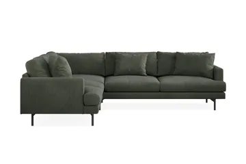 Menard 6-sits Vänstervänd L-formad Hörnsoffa i Manchester - Mörkgrön - Möbler - Soffa - Hörnsoffa