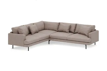 Menard 6-sits Vänstervänd L-formad Hörnsoffa i Tyg - Brun - Möbler - Soffa - Hörnsoffa