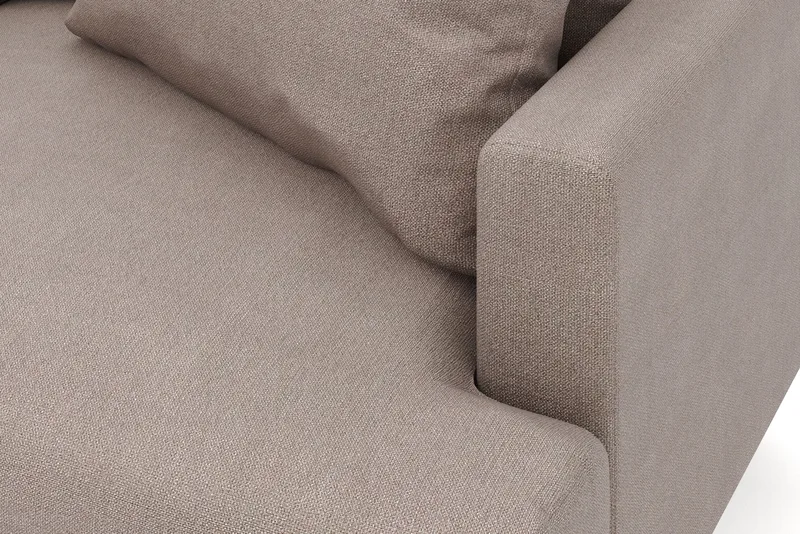 Menard 6-sits Vänstervänd L-formad Hörnsoffa i Tyg - Brun - Möbler - Soffa - Hörnsoffa