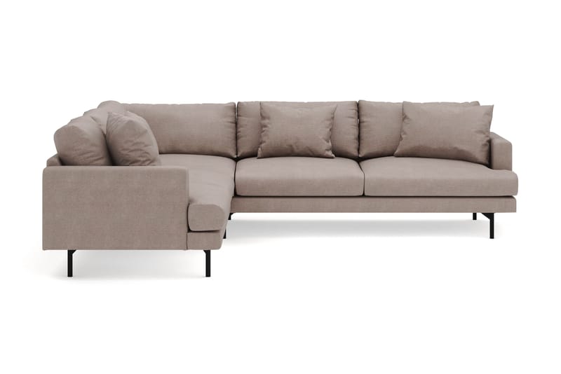 Menard 6-sits Vänstervänd L-formad Hörnsoffa i Tyg - Brun - Möbler - Soffa - Hörnsoffa