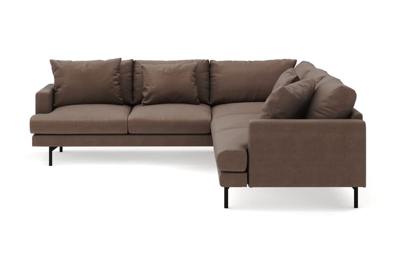 Menard 6-sits Vänstervänd L-formad Hörnsoffa i Tyg - Brun - Möbler - Soffa - Hörnsoffa