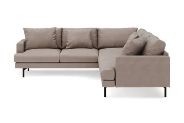 Menard 6-sits Vänstervänd L-formad Hörnsoffa i Tyg - Brun - Möbler - Soffa - Hörnsoffa
