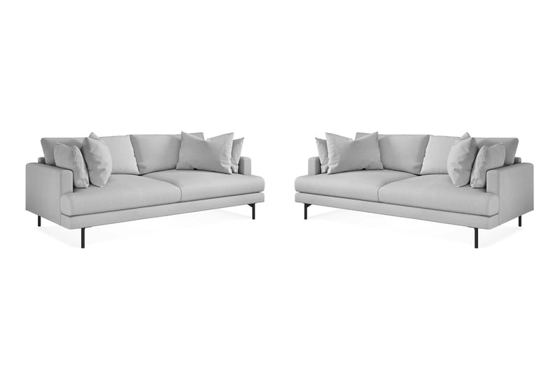Menard Soffgrupp 3-sits + 3-sits Tygsoffa - Ljusgrå - Möbler - Soffa - Soffgrupp