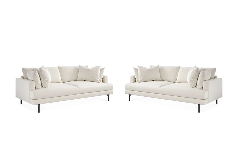 Menard Soffgrupp 4-sits + 4-sits Djup Sammetssoffa 225 cm bred, Krämvit