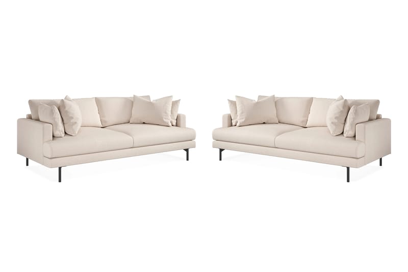 Menard Soffgrupp 4-sits + 4-sits Djup Tygsoffa 225 cm bred - Beige - Möbler - Soffa - Soffgrupp