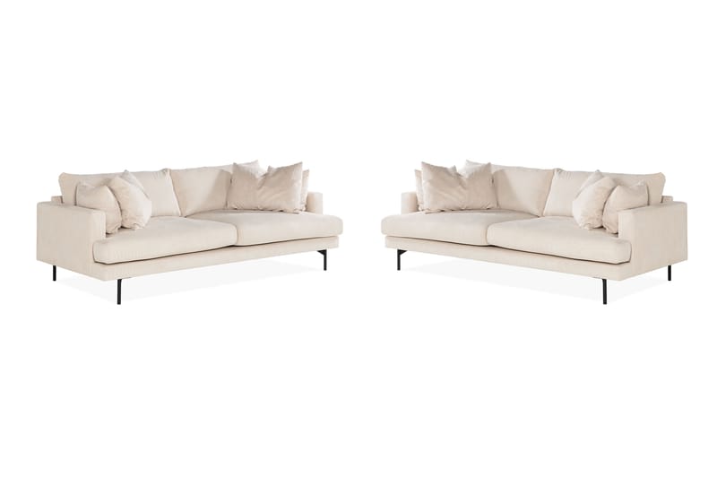 Menard Soffgrupp 4-sits + 4-sits Manchestersoffa - Beige - Möbler - Soffa - Soffgrupp