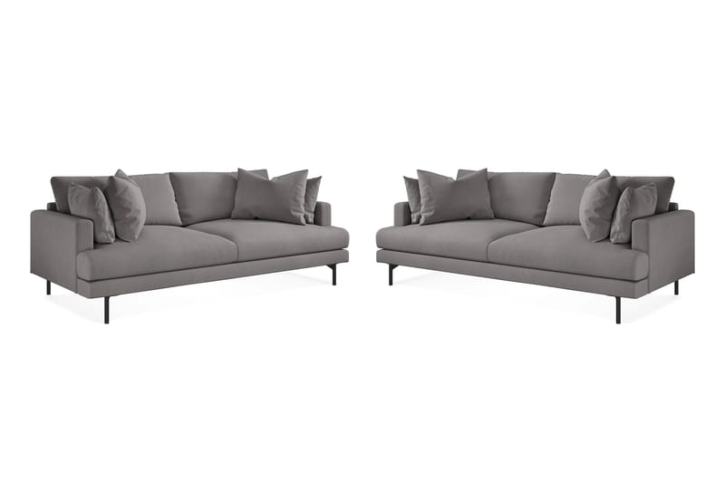 Menard Soffgrupp 4-sits + 4-sits Tygsoffa - Mörkgrå - Möbler - Soffa - Soffgrupp