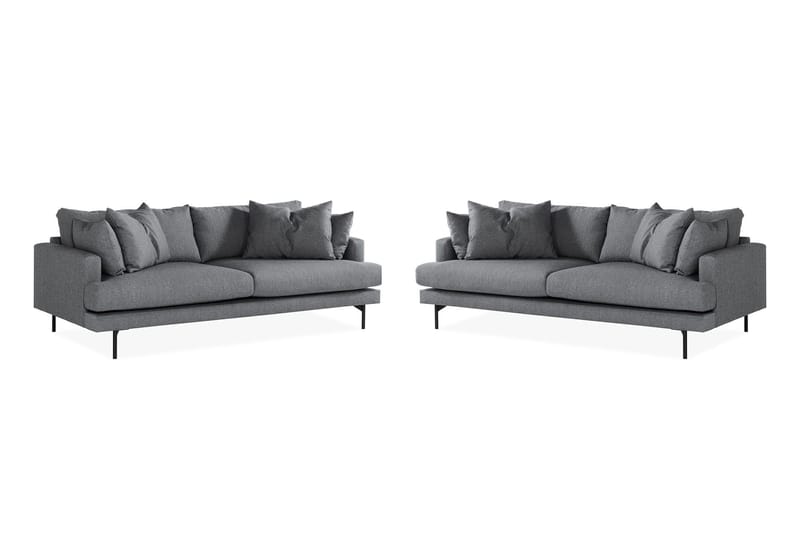 Menard Soffgrupp 4-sits + 4-sits Tygsoffa - Mörkgrå - Möbler - Soffa - Soffgrupp