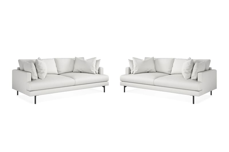 Menard Soffgrupp 4-sits + 4-sits Tygsoffa - Vit - Möbler - Soffa - Soffgrupp