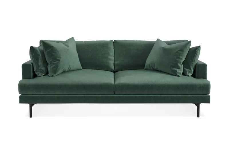 Menard Soffgrupp 4-sits + 4-sits Sammetssoffa - Mörkgrön - Möbler - Soffa - Soffgrupp