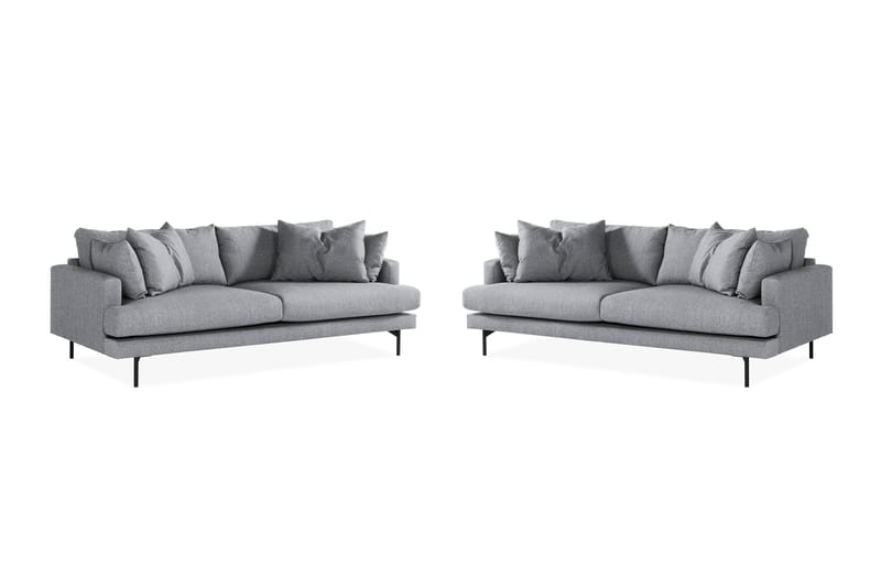 Menard Soffgrupp 4-sits + 4-sits Tygsoffa - Grå - Möbler - Soffa - Soffgrupp