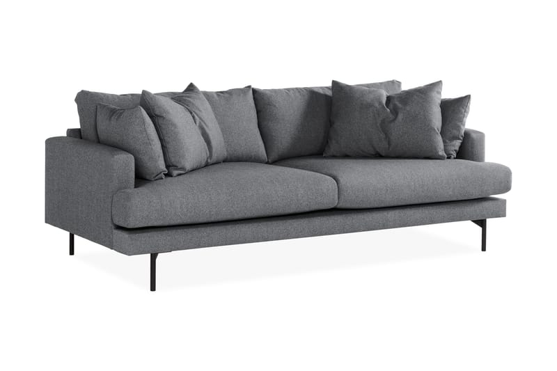 Menard Soffgrupp 4-sits + 4-sits Tygsoffa - Mörkgrå - Möbler - Soffa - Soffgrupp