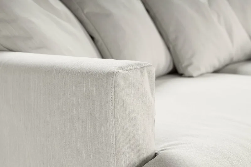 Menard Soffgrupp 4-sits Högervänd L-formad Schäslongsoffa + Fåtölj i Tyg - Ljusgrå - Möbler - Soffa - Soffgrupp