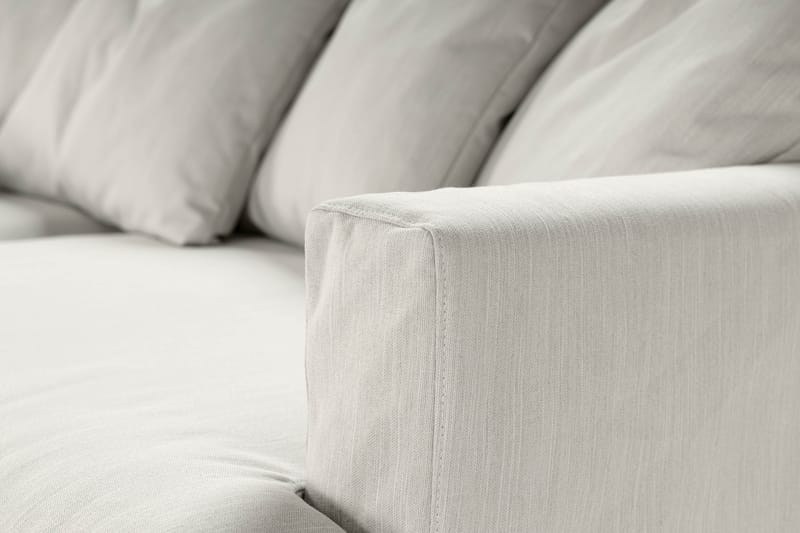 Menard Soffgrupp 4-sits Vänstervänd L-formad Schäslongsoffa + Fåtölj i Tyg - Ljusgrå - Möbler - Soffa - Divansoffor & schäslongsoffa