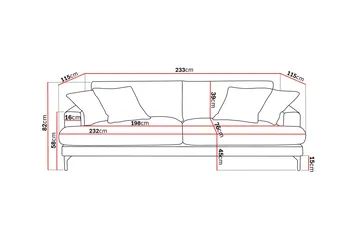 Menard Premium 4-sits Djup Soffa i Chenille - Brun - Möbler - Soffa - 4 sits soffa