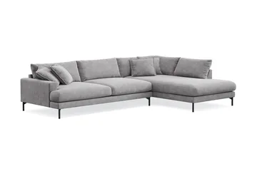 Menard Premium 5-sits Högervänd L-formad Djup Schäslongsoffa i Chenille - Trenza 03, Grå Chenille - Möbler - Soffa - Divansoffor & schäslongsoffa
